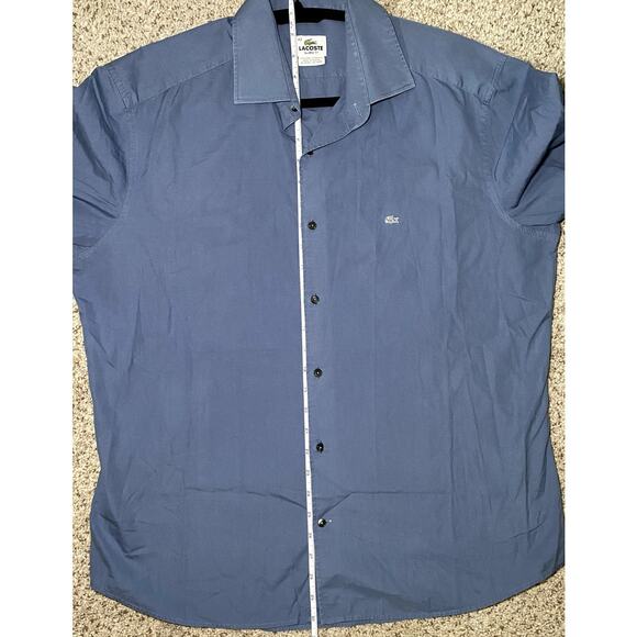 Lacoste Blue Button Down Dress Shirt - Tailored Fit - Size 43 - Picture 5 of 15